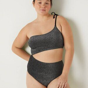 Brand New PINK Victoria's Secret Shimmer One Shoulder One-Piece Swimsuit Sz XL